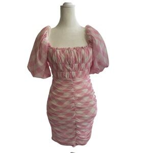 NWT ASOS pink and white off the shoulder dress 4